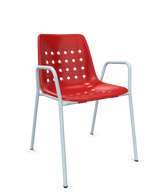 Schaffner Bermuda Fauteuil repas avec accoudoirs tubes ronds