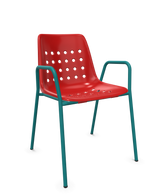 Schaffner Bermuda Fauteuil repas avec accoudoirs tubes ronds