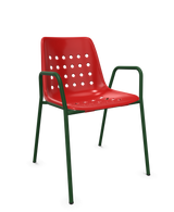 Schaffner Bermuda Fauteuil repas avec accoudoirs tubes ronds