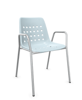 Schaffner Bermuda Fauteuil repas avec accoudoirs tubes ronds