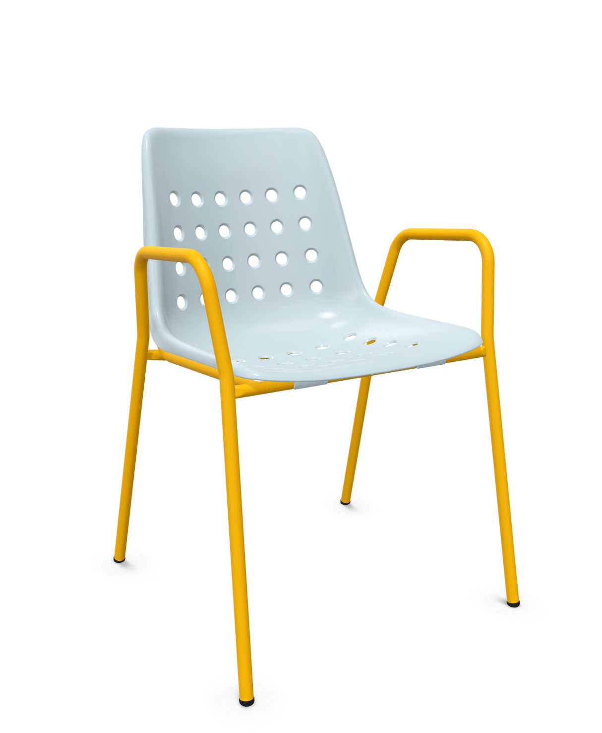 Schaffner Bermuda Fauteuil repas avec accoudoirs tubes ronds