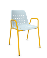 Schaffner Bermuda Fauteuil repas avec accoudoirs tubes ronds