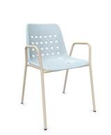 Schaffner Bermuda Fauteuil repas avec accoudoirs tubes ronds