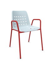 Schaffner Bermuda Fauteuil repas avec accoudoirs tubes ronds