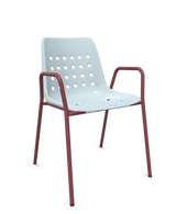 Schaffner Bermuda Fauteuil repas avec accoudoirs tubes ronds