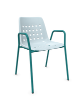 Schaffner Bermuda Fauteuil repas avec accoudoirs tubes ronds