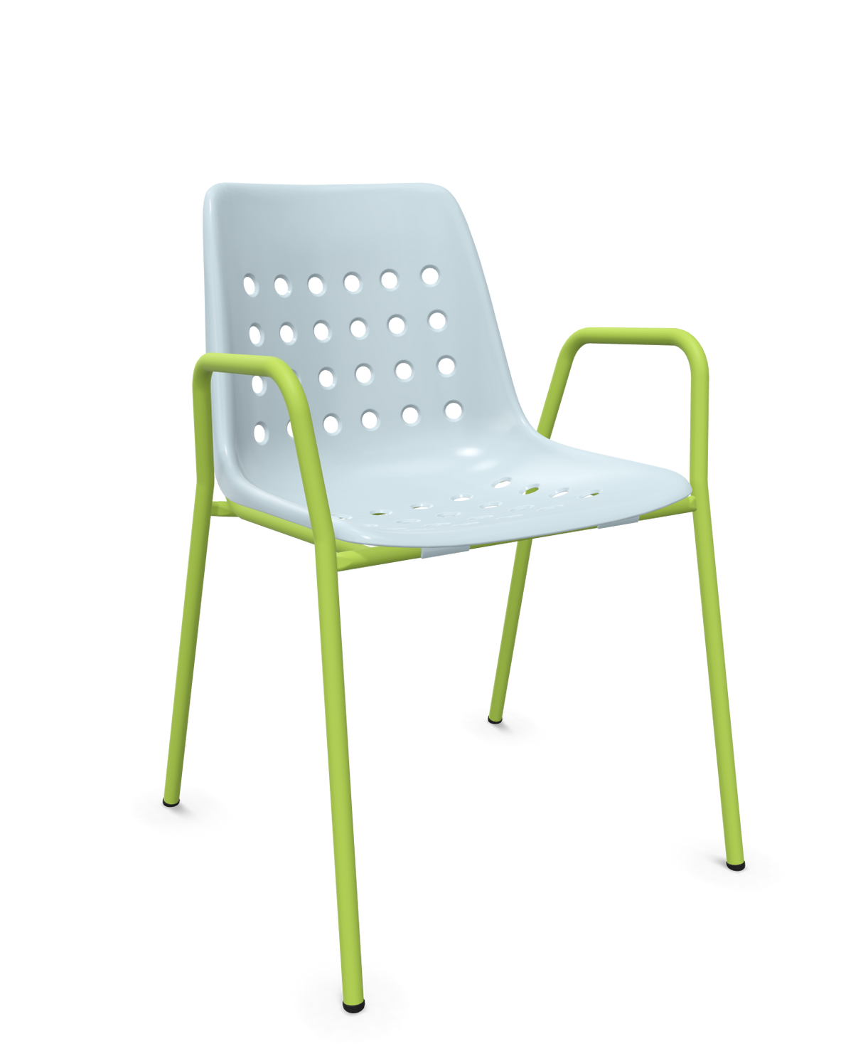 Schaffner Bermuda Fauteuil repas avec accoudoirs tubes ronds