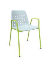 Schaffner Bermuda Fauteuil repas avec accoudoirs tubes ronds