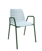 Schaffner Bermuda Fauteuil repas avec accoudoirs tubes ronds