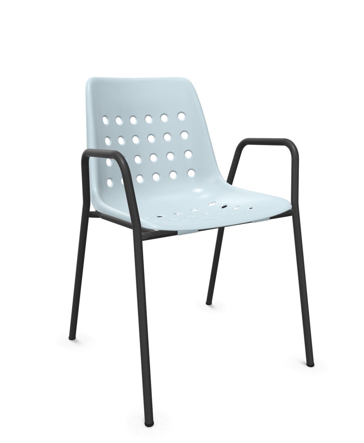 Schaffner Bermuda Fauteuil repas avec accoudoirs tubes ronds
