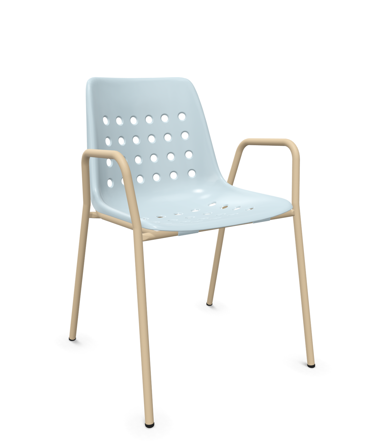 Schaffner Bermuda Fauteuil repas avec accoudoirs tubes ronds