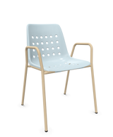 Schaffner Bermuda Fauteuil repas avec accoudoirs tubes ronds
