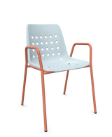 Schaffner Bermuda Fauteuil repas avec accoudoirs tubes ronds