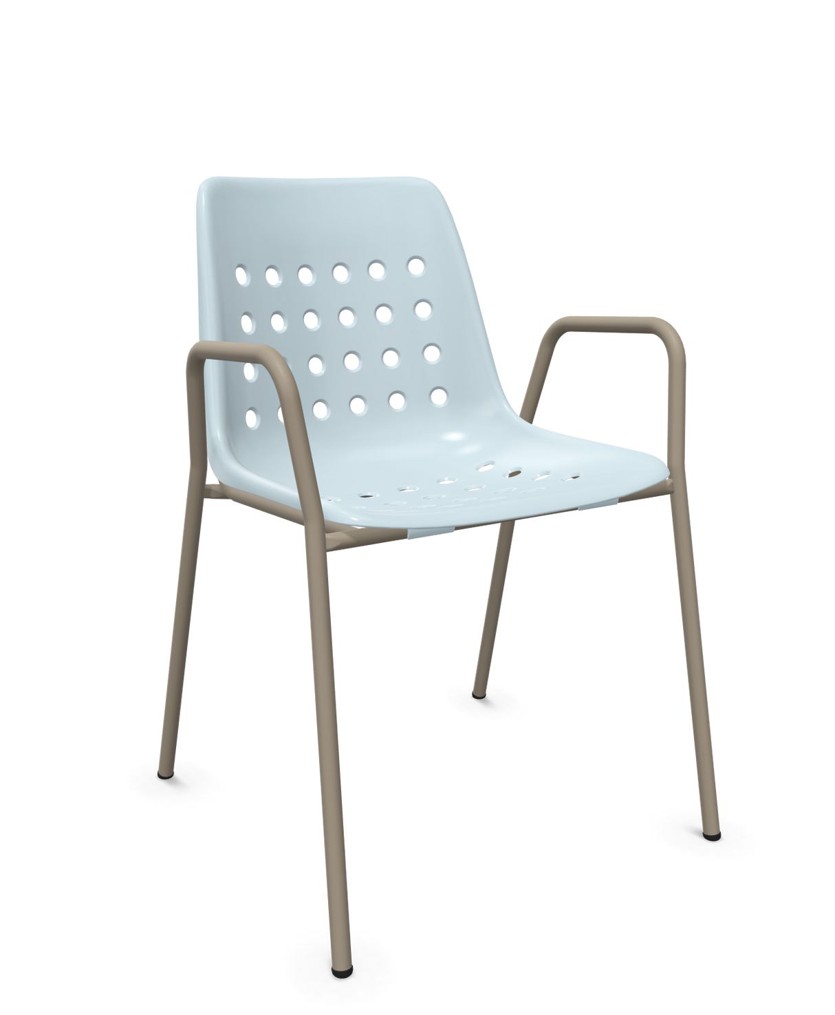 Schaffner Bermuda Fauteuil repas avec accoudoirs tubes ronds