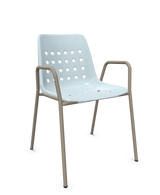 Schaffner Bermuda Fauteuil repas avec accoudoirs tubes ronds