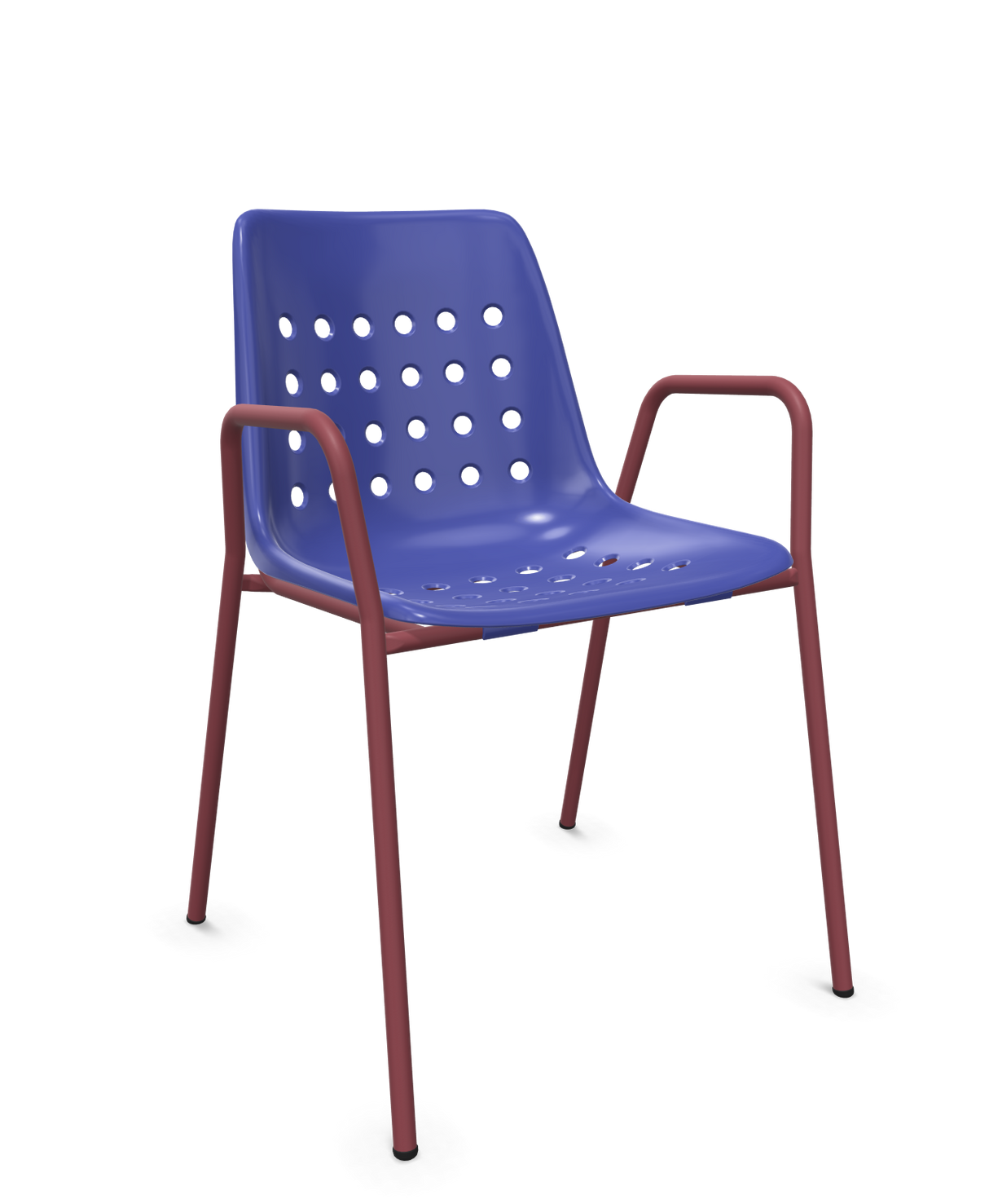 Schaffner Bermuda Fauteuil repas avec accoudoirs tubes ronds
