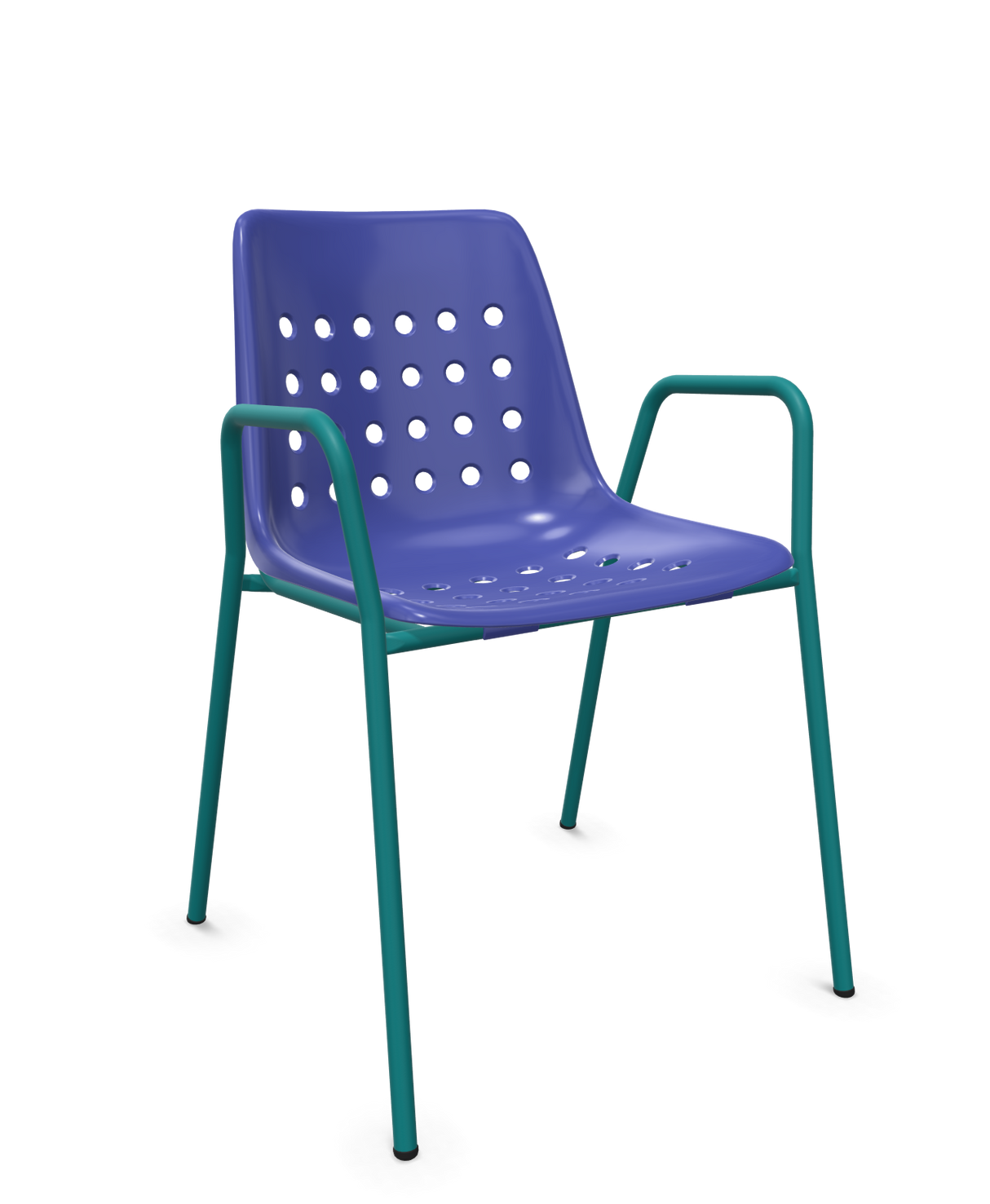 Schaffner Bermuda Fauteuil repas avec accoudoirs tubes ronds