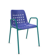 Schaffner Bermuda Fauteuil repas avec accoudoirs tubes ronds