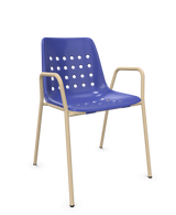 Schaffner Bermuda Fauteuil repas avec accoudoirs tubes ronds