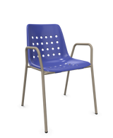 Schaffner Bermuda Fauteuil repas avec accoudoirs tubes ronds