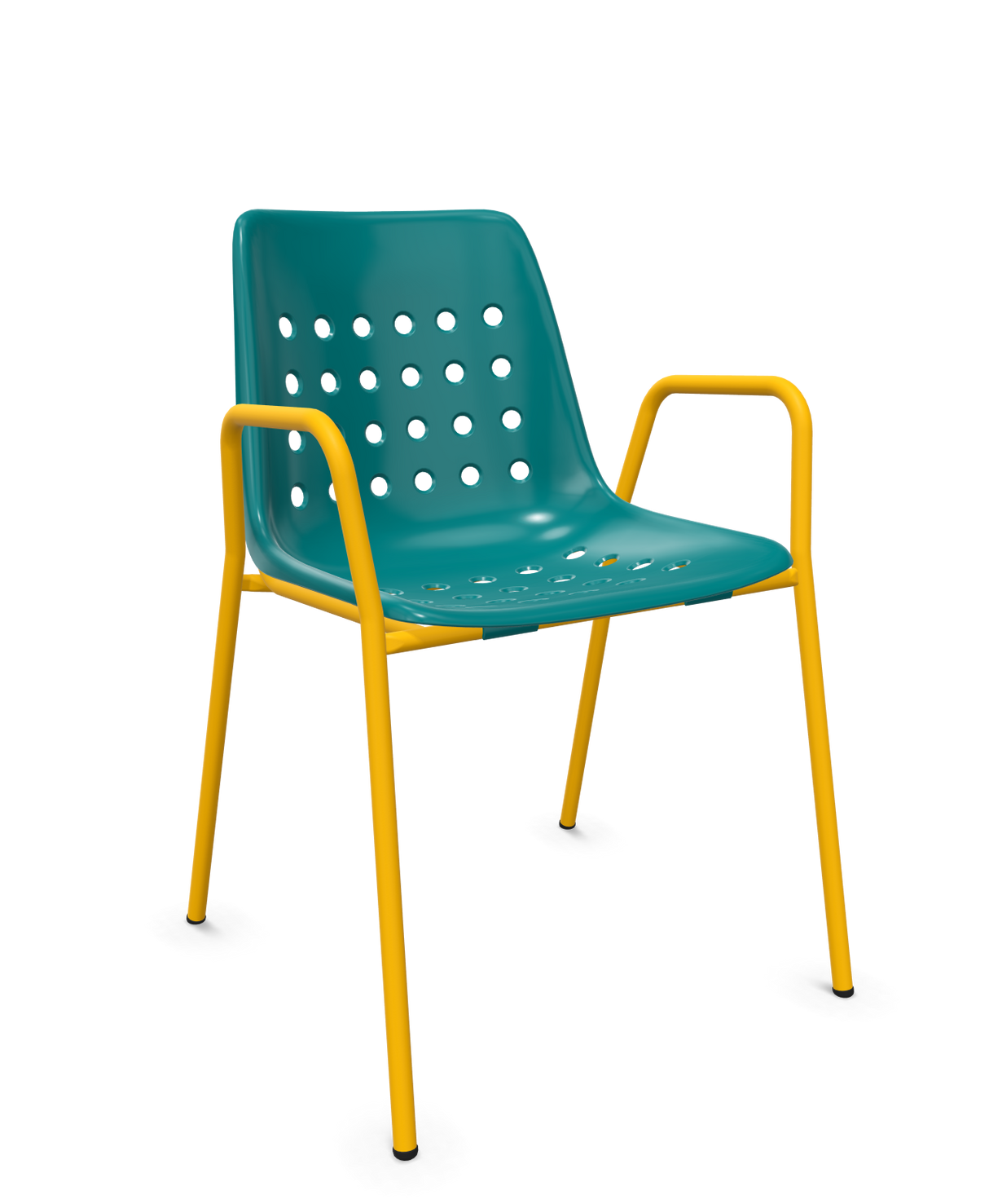 Schaffner Bermuda Fauteuil repas avec accoudoirs tubes ronds