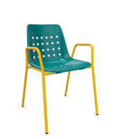 Schaffner Bermuda Fauteuil repas avec accoudoirs tubes ronds