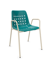 Schaffner Bermuda Fauteuil repas avec accoudoirs tubes ronds