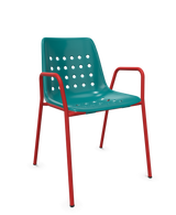 Schaffner Bermuda Fauteuil repas avec accoudoirs tubes ronds
