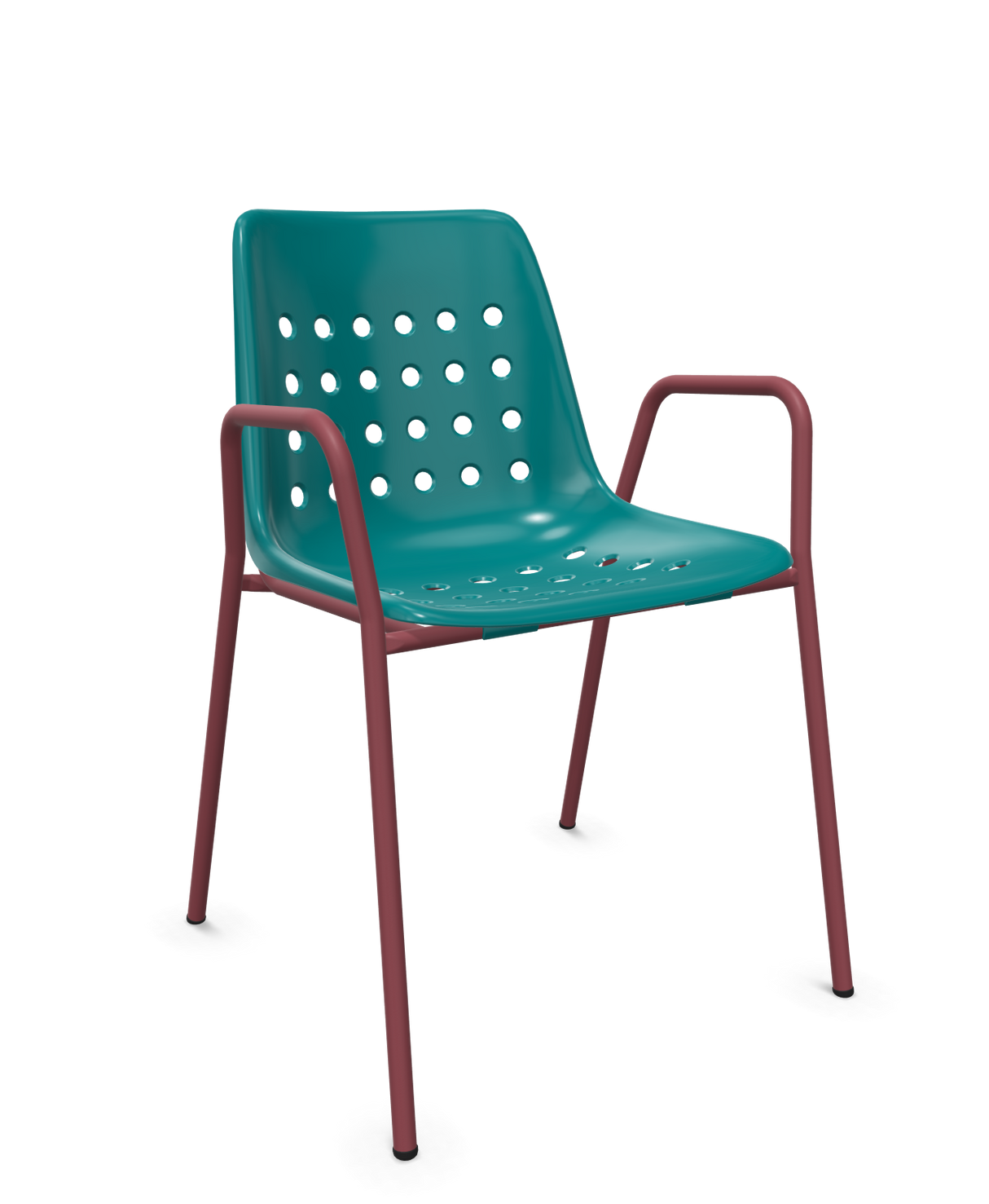 Schaffner Bermuda Fauteuil repas avec accoudoirs tubes ronds