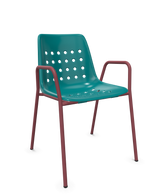 Schaffner Bermuda Fauteuil repas avec accoudoirs tubes ronds