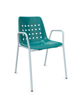 Schaffner Bermuda Fauteuil repas avec accoudoirs tubes ronds