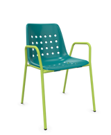Schaffner Bermuda Fauteuil repas avec accoudoirs tubes ronds