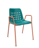 Schaffner Bermuda Fauteuil repas avec accoudoirs tubes ronds