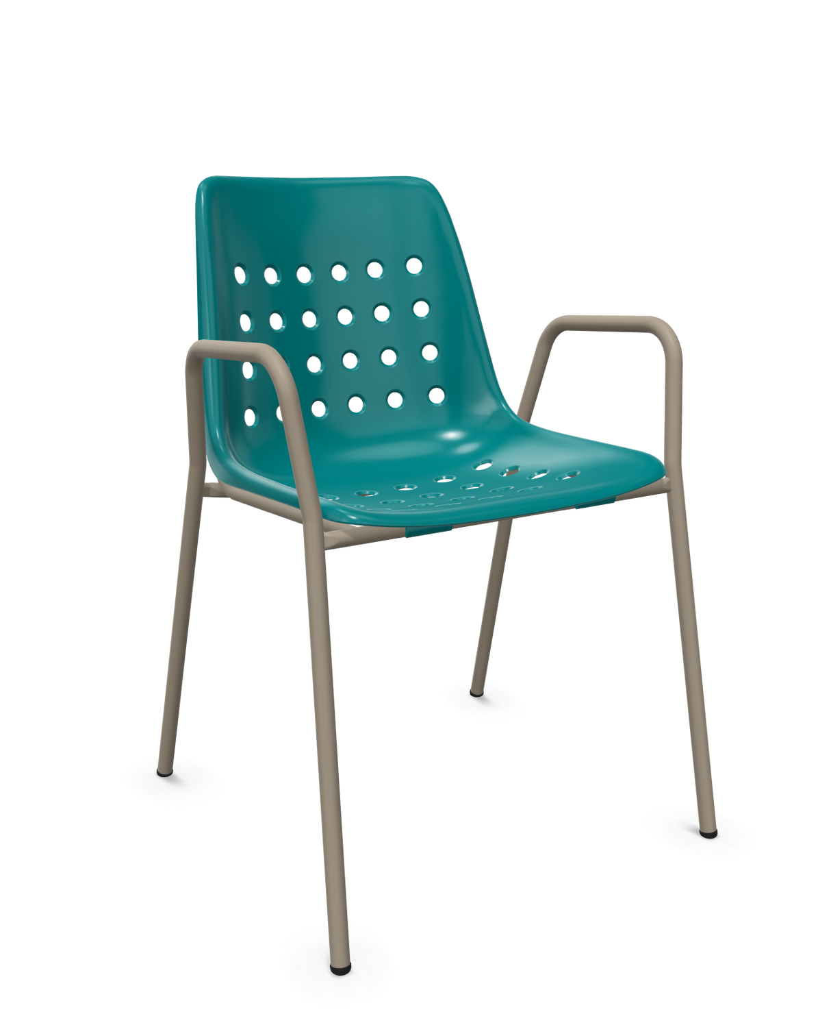 Schaffner Bermuda Fauteuil repas avec accoudoirs tubes ronds