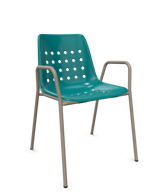 Schaffner Bermuda Fauteuil repas avec accoudoirs tubes ronds