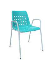 Schaffner Bermuda Fauteuil repas avec accoudoirs tubes ronds