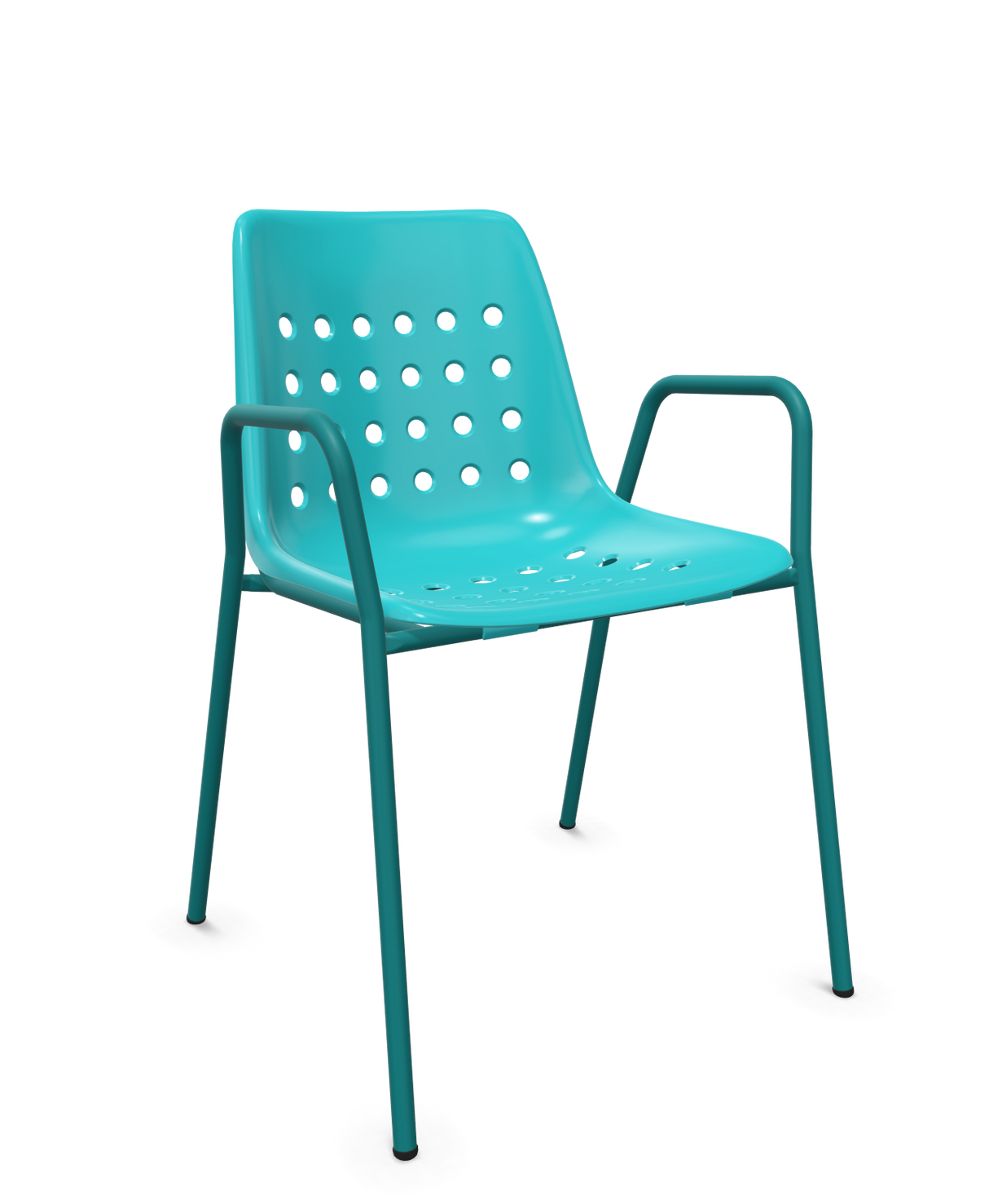 Schaffner Bermuda Fauteuil repas avec accoudoirs tubes ronds