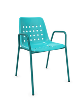 Schaffner Bermuda Fauteuil repas avec accoudoirs tubes ronds