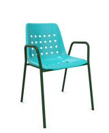Schaffner Bermuda Fauteuil repas avec accoudoirs tubes ronds