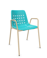 Schaffner Bermuda Fauteuil repas avec accoudoirs tubes ronds