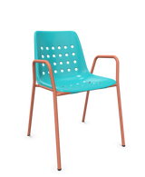 Schaffner Bermuda Fauteuil repas avec accoudoirs tubes ronds