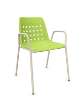 Schaffner Bermuda Fauteuil repas avec accoudoirs tubes ronds