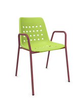 Schaffner Bermuda Fauteuil repas avec accoudoirs tubes ronds