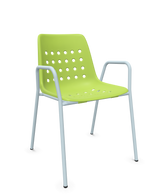 Schaffner Bermuda Fauteuil repas avec accoudoirs tubes ronds