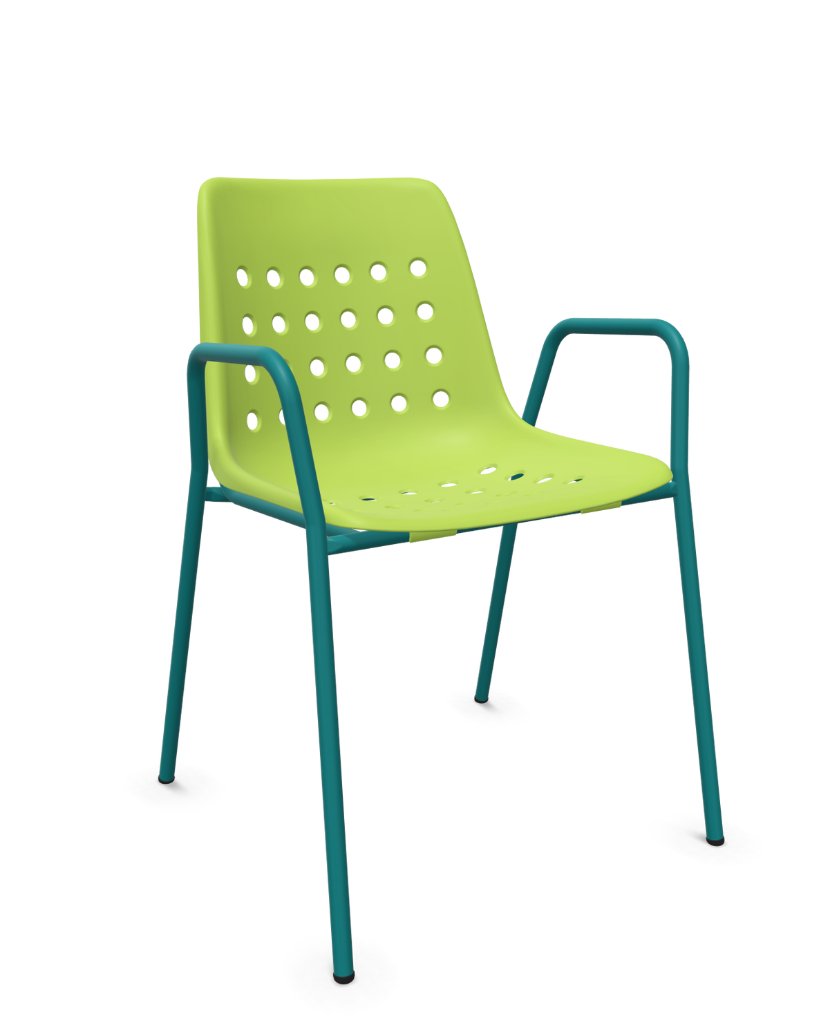 Schaffner Bermuda Fauteuil repas avec accoudoirs tubes ronds