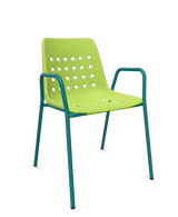 Schaffner Bermuda Fauteuil repas avec accoudoirs tubes ronds