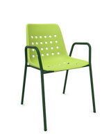 Schaffner Bermuda Fauteuil repas avec accoudoirs tubes ronds