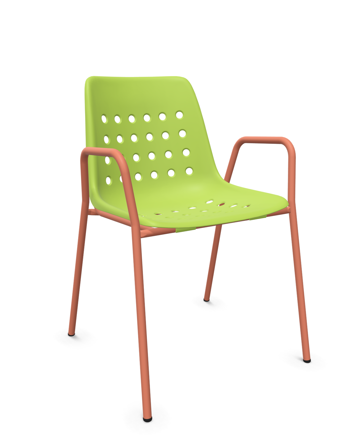 Schaffner Bermuda Fauteuil repas avec accoudoirs tubes ronds