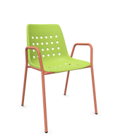 Schaffner Bermuda Fauteuil repas avec accoudoirs tubes ronds