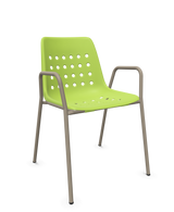 Schaffner Bermuda Fauteuil repas avec accoudoirs tubes ronds
